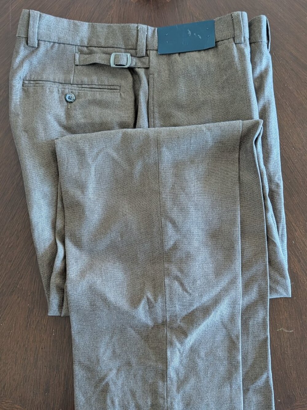 NWT Polo Ralph Lauren Brown Cotton/Silk Trousers Pants Flat Front W36" x L34"